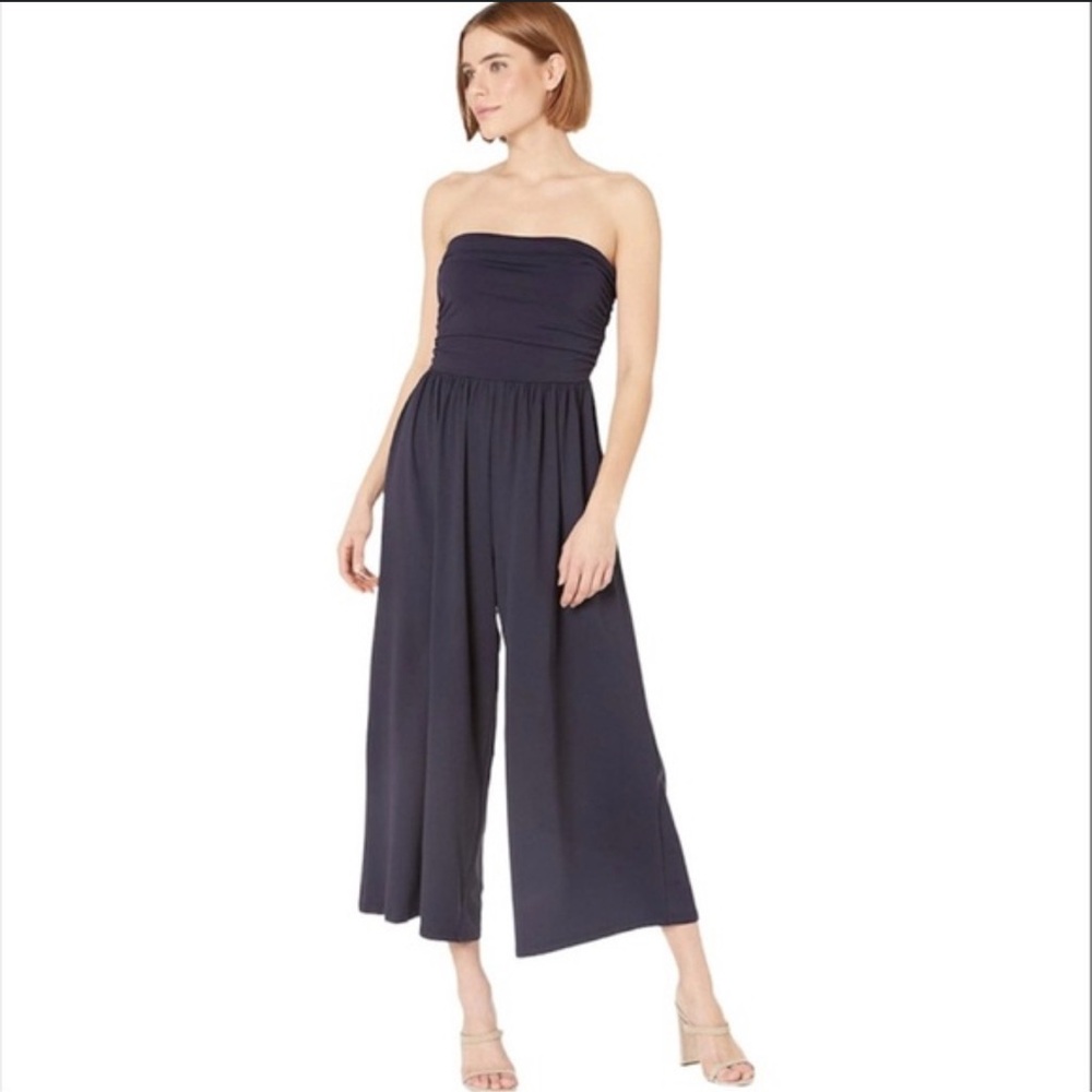 Susana Monaco Navy Strapless Jumpsuit